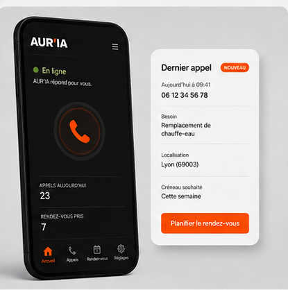 L'application AUR'IA : le dernier appel, le besoin du client, le créneau souhaité